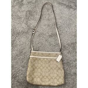 Coach Shoulder Crossbody Bag F29210 Tan Khaki Signature